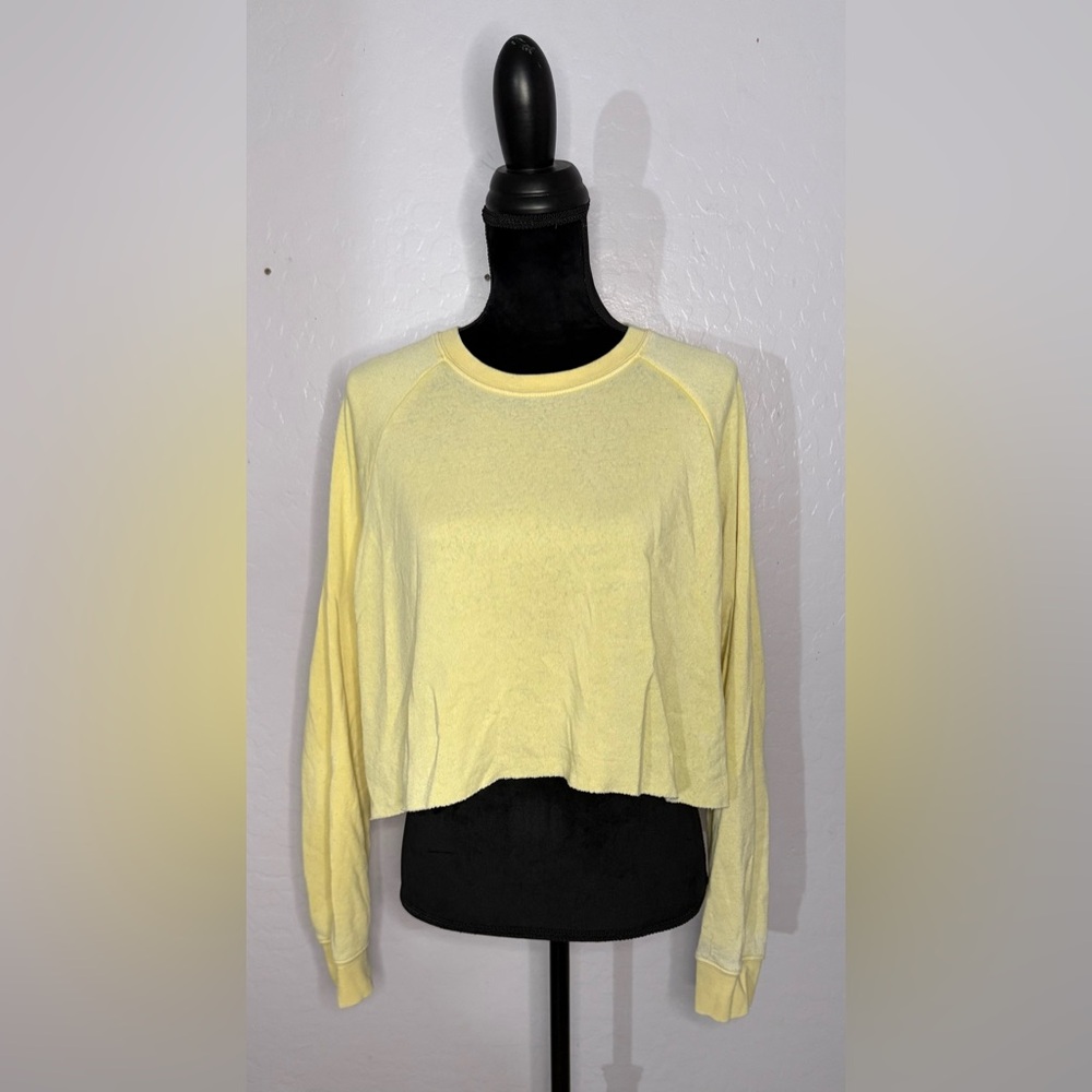 Fashion Nova Yellow Cropped Long Sleeved Top